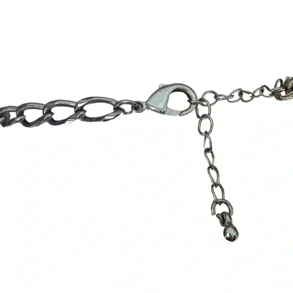 Cute bubble necklace silver chrome pearl clear beaded necklace
